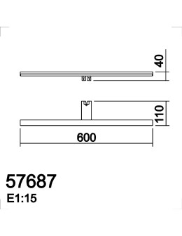 MDC Lampa łazienkowa TIWALL KIT (uchwyt lustro/ściana/szafka) chrom LED 16W 600mm 3000K IP44 576873009 - product 2