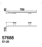 MDC Lampa łazienkowa TIWALL KIT (uchwyt lustro/ściana/szafka) czarny mat LED 20W 750mm 3000K IP44 576889109