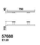 MDC Lampa łazienkowa TIWALL KIT (uchwyt lustro/ściana/szafka) chrom LED 20W 750mm 4000K IP44 576883003
