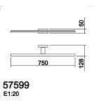 MDC Lampa łazienkowa TIWALL czarny mat LED 20W 750mm 3000K IP44 575999109