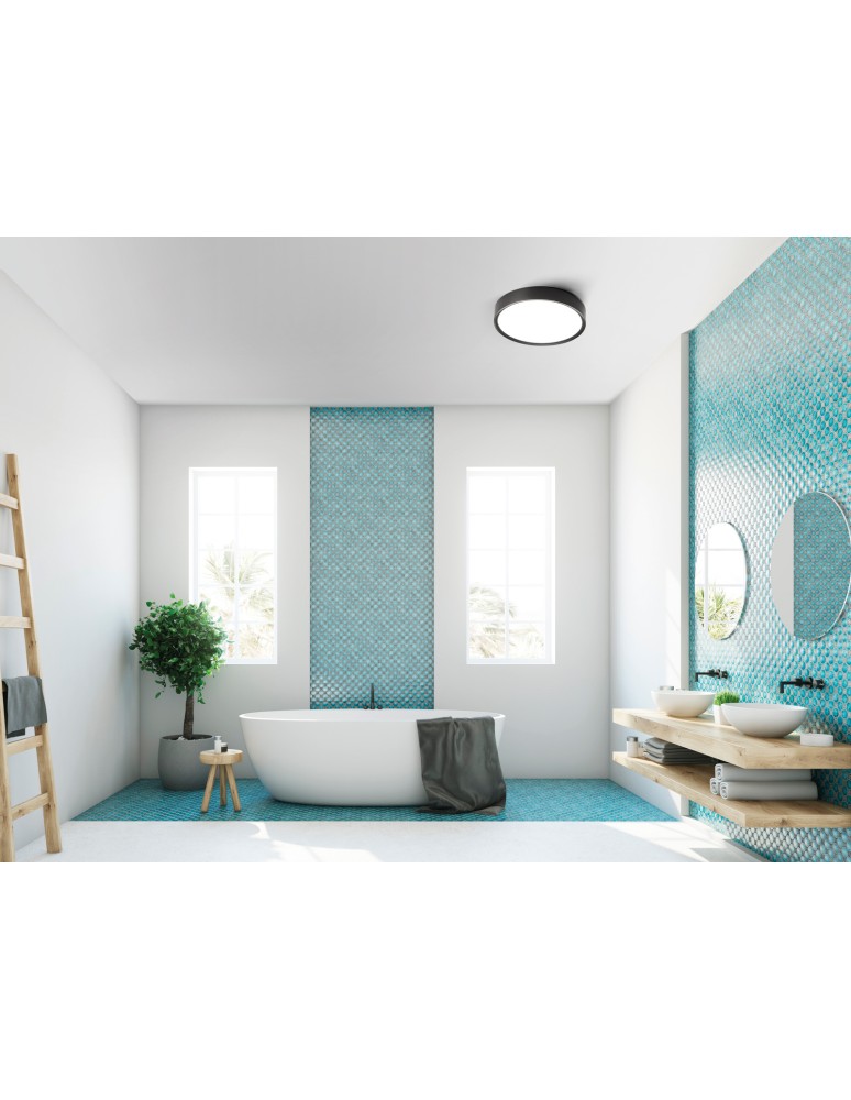 MDC Lampa sufitowa łazienkowa ASLI czarny LED 24W 335mm CCT 3000-3750-4500K IP44 577109142