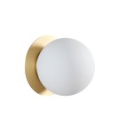 MDC Lampa ścienna łazienkowa FLOQUET Ø160 E27 mosiądz mat IP44 szklany klosz 577966103