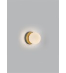 MDC Lampa ścienna łazienkowa FLOQUET Ø160 E27 mosiądz mat IP44 szklany klosz 577966103