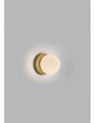 MDC Lampa ścienna łazienkowa FLOQUET Ø160 E27 mosiądz mat IP44 szklany klosz 577966103 - product 2