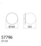 MDC Lampa ścienna łazienkowa FLOQUET Ø160 E27 mosiądz mat IP44 szklany klosz 577966103