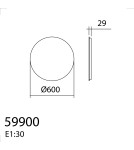 MDC Lustro łazienkowe LUNA Ø60 36,5W CCT 3000-4000-5500K światło odbite IP44 ściemnianie dotykowe, funkcja odparowania 5990