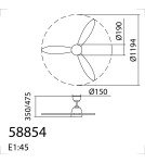 MDC Wentylator SYDNEY biały, drewno Ø119 DC 24W 3A LED 24W CCT zmienna barwa, pilot 588548109