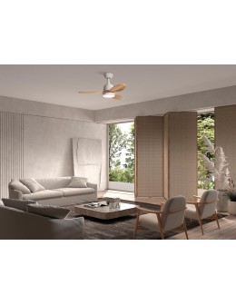 MDC Wentylator SYDNEY XS biały, drewno Ø96 DC 18W 3A LED 24W CCT zmienna barwa 588558109 - produkt 2