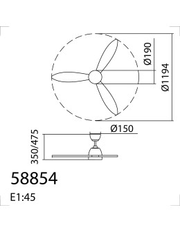 MDC Wentylator SYDNEY biały Ø119 DC 24W 3A LED 24W CCT zmienna barwa 588548009 - product 2