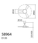 MDC Wentylator RIGA XS biały, drewno Ø96 DC 30W 3A LED 24W CCT zmienna barwa , pilot 589648709