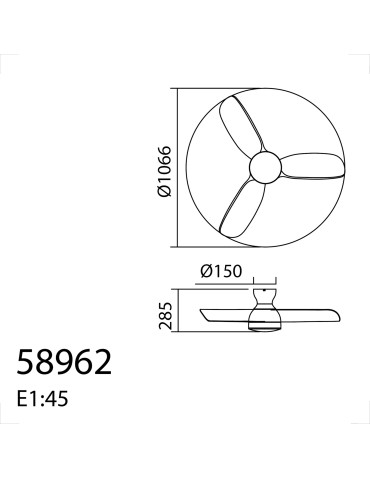 MDC Wentylator CRETA XL biały, drewno Ø1066 DC 32W 3A LED 24W CCT zmienna barwa, pilot 589628709 - product 2