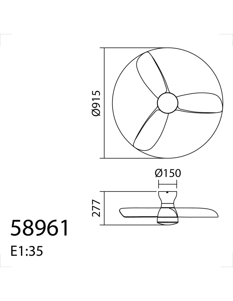 MDC Wentylator CRETA biały, drewno Ø915 DC 24W 3A LED 24W CCT zmienna barwa, pilot 589618709