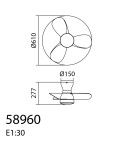 MDC Wentylator CRETA XS biały Ø61 DC 24W 3A LED 24W CCT zmienna barwa , pilot 589608109