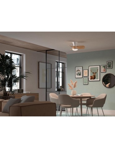 MDC Wentylator CRETA XS biały, drewno Ø61 DC 24W 3A LED 24W CCT zmienna barwa, pilot 589608709 - product 2