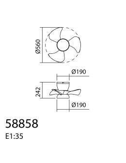 MDC Wentylator VIENA czarny Ø56 DC 26W LED 24W CCT zmienna barwa, APP TUYA 588589109 - produkt 2