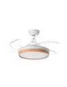 View MDC Wentylator BLANES XS biały, drewno Ø91 DC 22W LED 24W CCT zmienna barwa, pilot 588658709