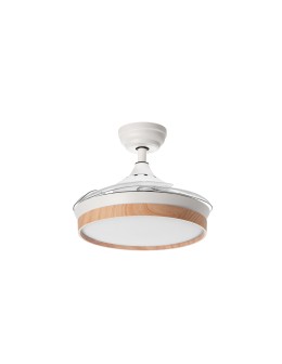 MDC Wentylator BLANES XS biały, drewno Ø91 DC 22W LED 24W CCT zmienna barwa, pilot 588658709 - produkt 2