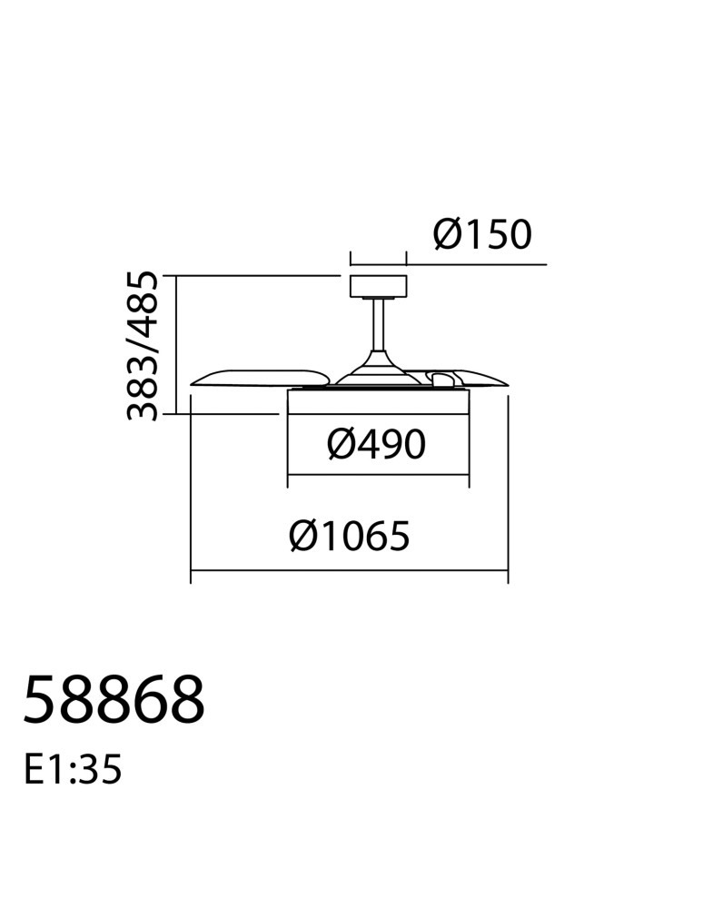 MDC Wentylator LISBOA biały, drewno Ø1065 DC 30W LED 50W CCT zmienna barwa 588688709