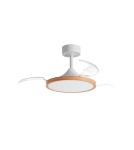 MDC Wentylator CORFU XS biały, drewno Ø91 DC 30W LED 36W CCT zmienna barwa, pilot 599218709