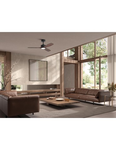 MDC Wentylator SANTORINI czarny, orzech Ø112 DC 30W LED 24W CCT zmienna barwa, pilot 589689809 - product 2