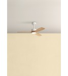 MDC Wentylator SANTORINI biały, drewno naturalne Ø112 DC 30W LED 24W CCT zmienna barwa, pilot 589688709