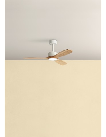 MDC Wentylator SANTORINI biały, drewno naturalne Ø112 DC 30W LED 24W CCT zmienna barwa, pilot 589688709 - product 2
