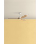 MDC Wentylator SANTORINI XL biały, drewno naturalne Ø132 DC 35W LED 24W CCT zmienna barwa 589698709