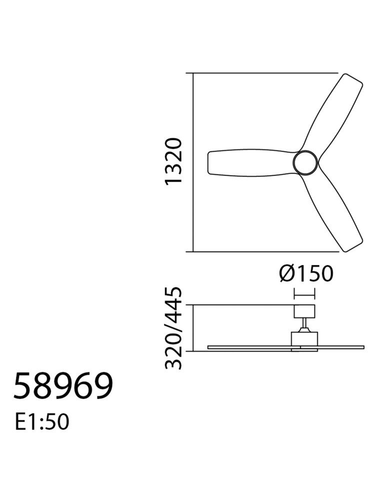 MDC Wentylator SANTORINI XL biały, drewno naturalne Ø132 DC 35W LED 24W CCT zmienna barwa 589698709