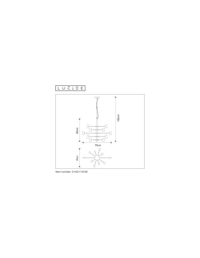 Chandelier chandeliers - Lucide LEANNE Pendant 1xE27 black 21421/10/30 - product kolory-swiatla.pl 18