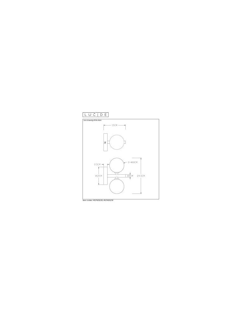 Wall lamps - Lucide TYCHO Wall-mounted 2xG9 grey 45274/02/02 - product kolory-swiatla.pl 11