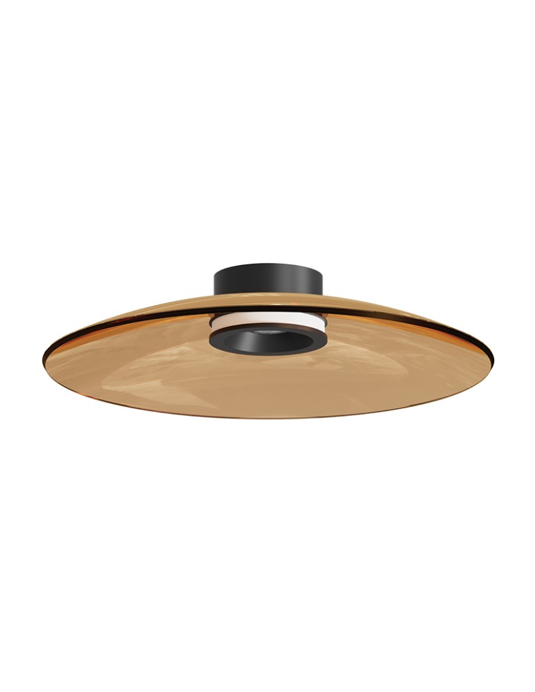 Zambelis Sufitowa LED 30W 2700K 3000K Triac Czarny Mat Szkło Tawny 25268