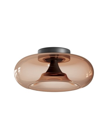 Zambelis Sufitowa LED 30W 2700K 3000K Triac Czarny Mat Szkło Tawny 25278