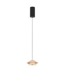 Zambelis Wisząca LED 9W Czarny Piaskowany Baza Beżowy Czerwony Klosz Oyster Biały 25346