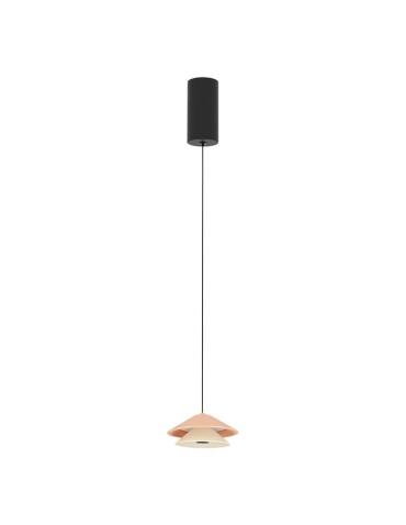 Zambelis Wisząca LED 9W Czarny Piaskowany Baza Beżowy Czerwony Klosz Oyster Biały 25346 - product 2