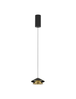 Zambelis Wisząca LED 9W Czarny Piaskowany Baza Czarny Piaskowany Klosz Złoty Szczotkowany 25347 - product 2
