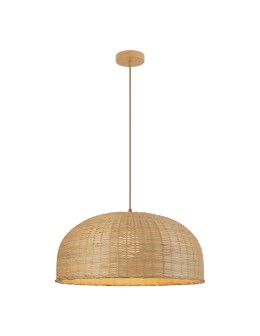 Zambelis Wisząca 1xE27 Max 40W Naturalny Rattan Brązowy Beżowy Metal 25442