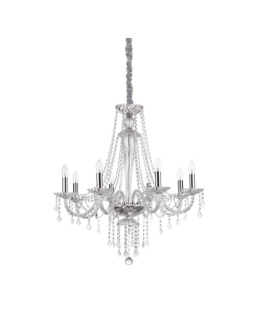 Ideal Lux Lampa Wisząca AMADEUS SP8 Transparentny/Chrom 168777