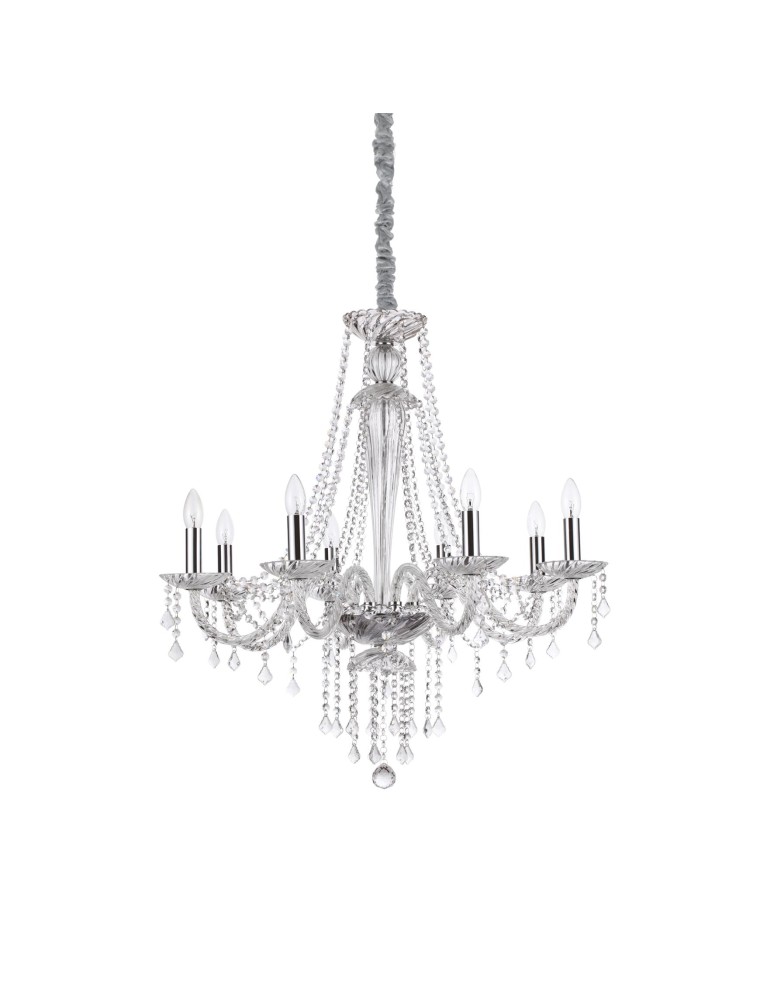 Ideal Lux Lampa Wisząca AMADEUS SP8 Transparentny/Chrom 168777