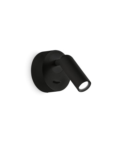 Ideal Lux Lampa Ścienna BEAN AP ROUND NERO Czarny 260617