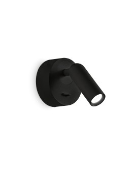 Ideal Lux Lampa Ścienna BEAN AP ROUND NERO Czarny 260617
