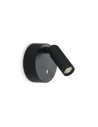 View Ideal Lux Lampa Ścienna BEAN AP ROUND RECHARGEABLE NERO Czarny 350240