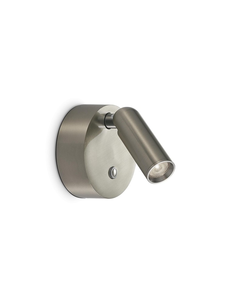 Ideal Lux Lampa Ścienna BEAN AP ROUND RECHARGEABLE NICKEL Nikiel 364810