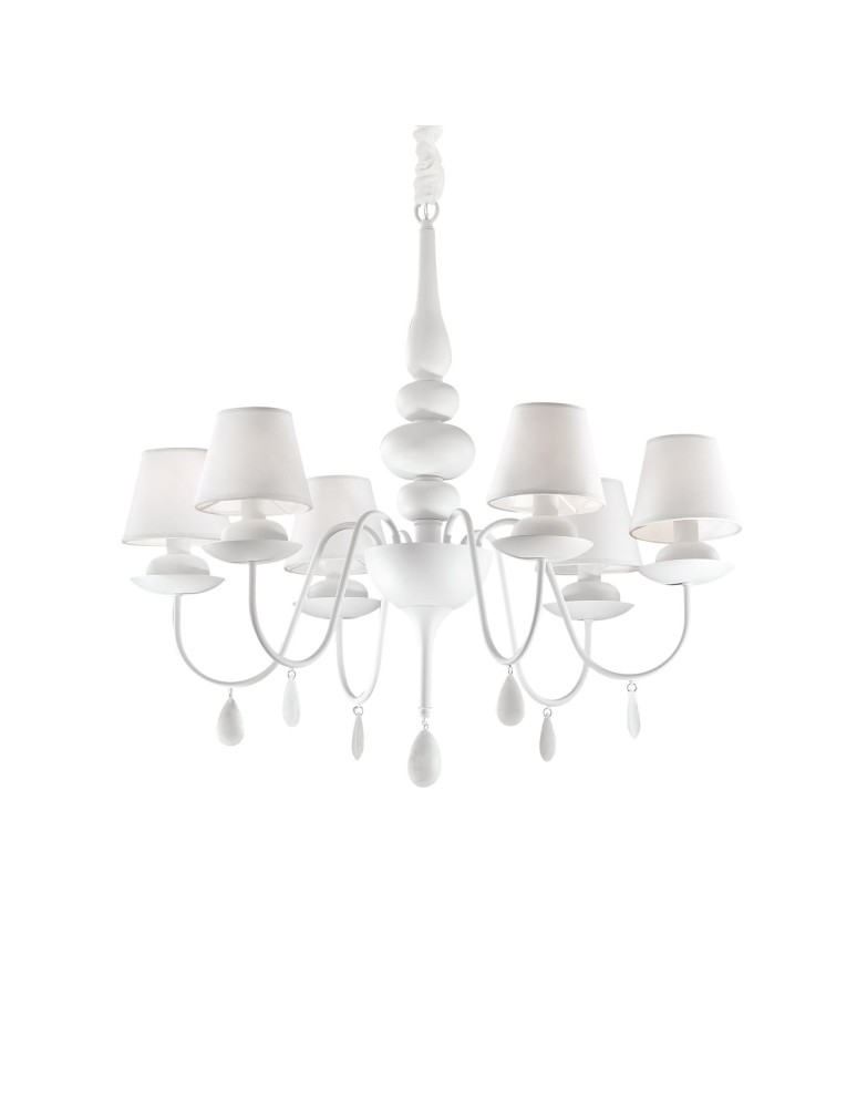 Ideal Lux Lampa Wisząca BLANCHE SP6 BIANCO Biały 035581