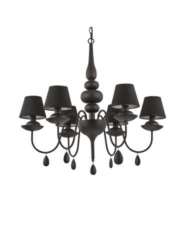 Ideal Lux Lampa Wisząca BLANCHE SP6 NERO Czarny 111872