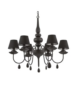 Ideal Lux Lampa Wisząca BLANCHE SP6 NERO Czarny 111872