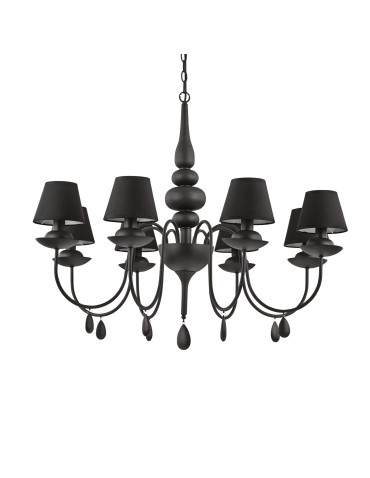 Ideal Lux Lampa Wisząca BLANCHE SP8 NERO Czarny 111896