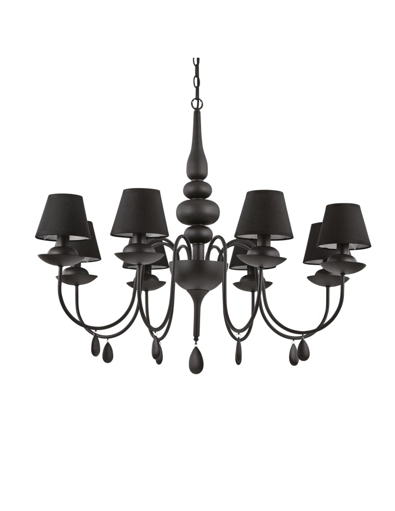 Ideal Lux Lampa Wisząca BLANCHE SP8 NERO Czarny 111896