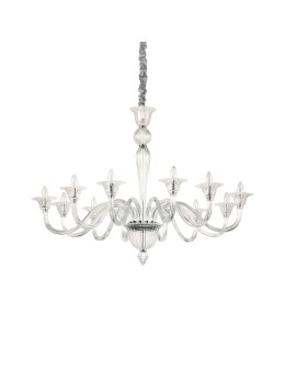 Ideal Lux Lampa Wisząca BRIGITTA SP12 TRASPARENTE Transparentny/Chrom 199375