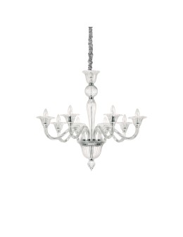 Ideal Lux Lampa Wisząca BRIGITTA SP8 TRASPARENTE Transparentny/Chrom 199382