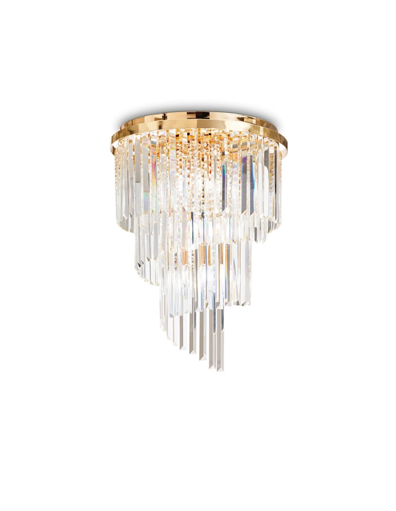 Ideal Lux Lampa Sufitowa CARLTON PL12 ORO Złoty 213507